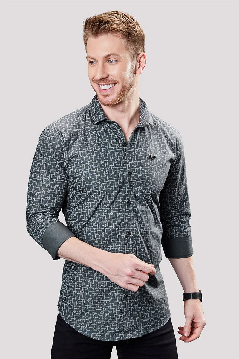 Grayson Grey Printed Shirt