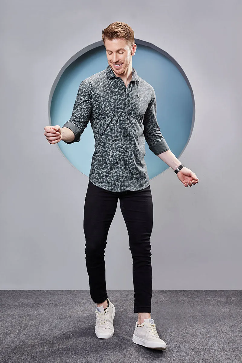 Grayson Grey Printed Shirt