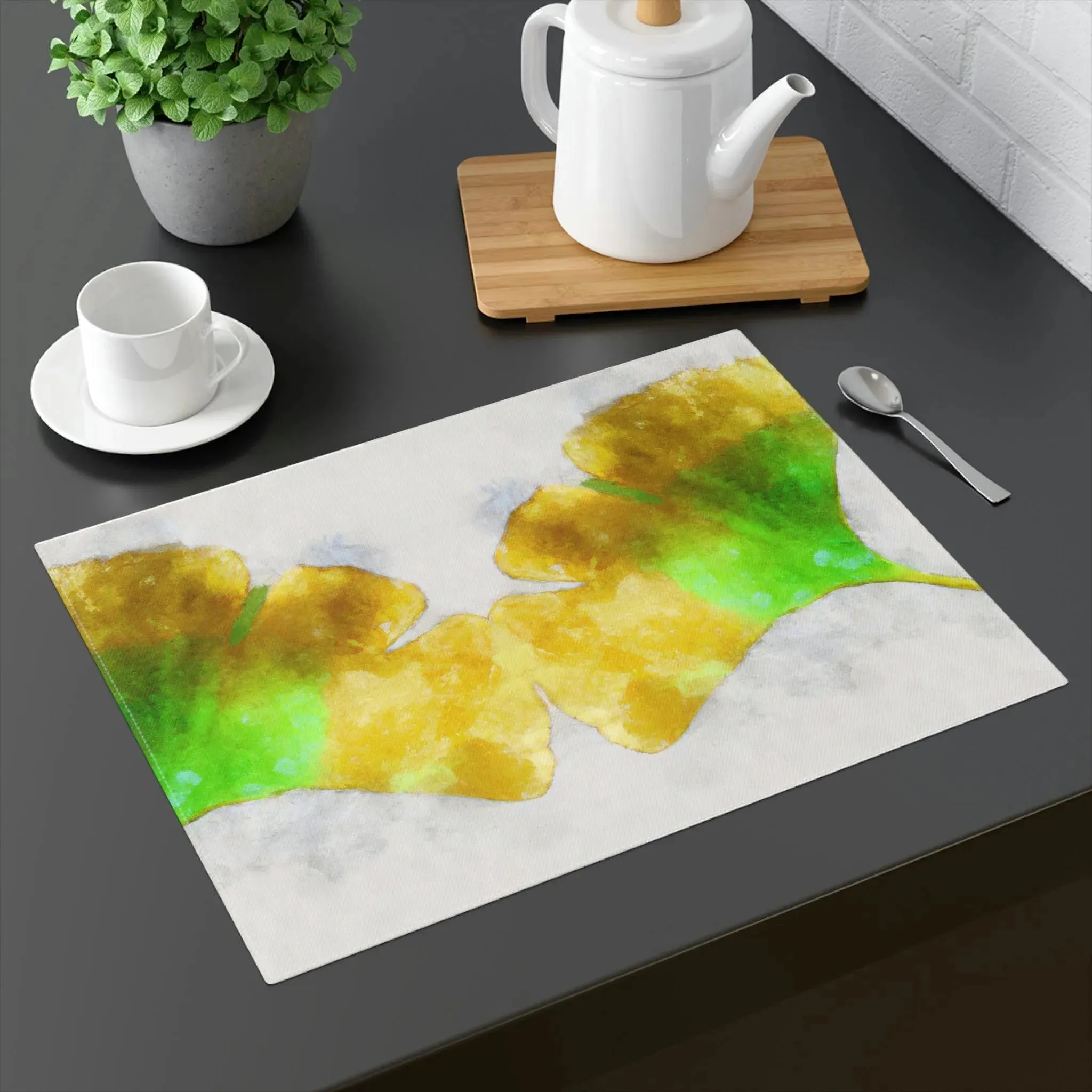 Green and Yellow Ginkgo Leaf Placemat