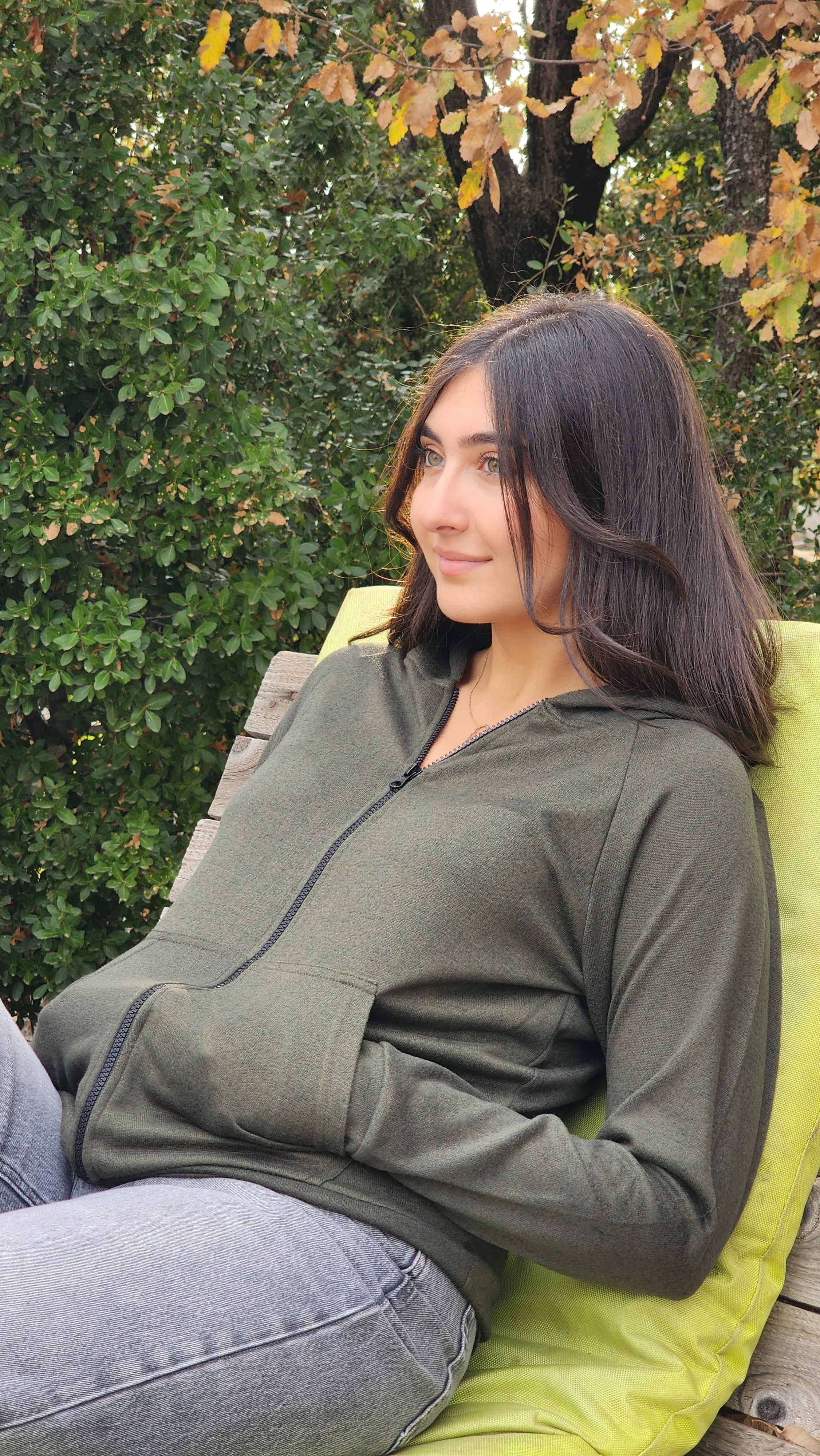 Green Hoodie Zipper