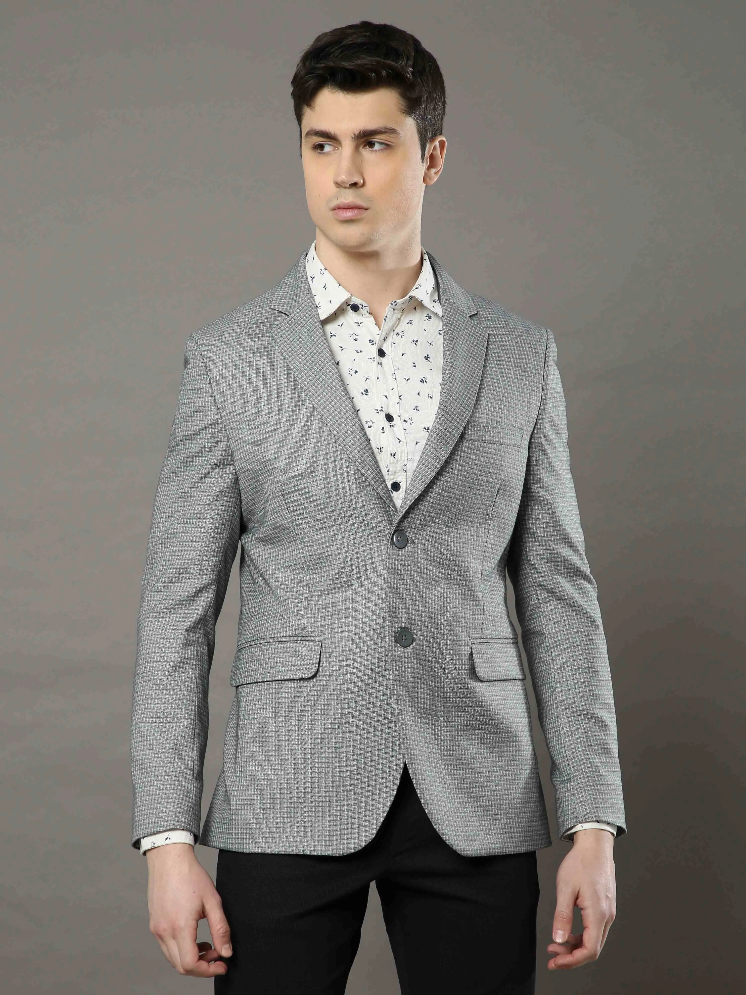 Grey Checks Blazer