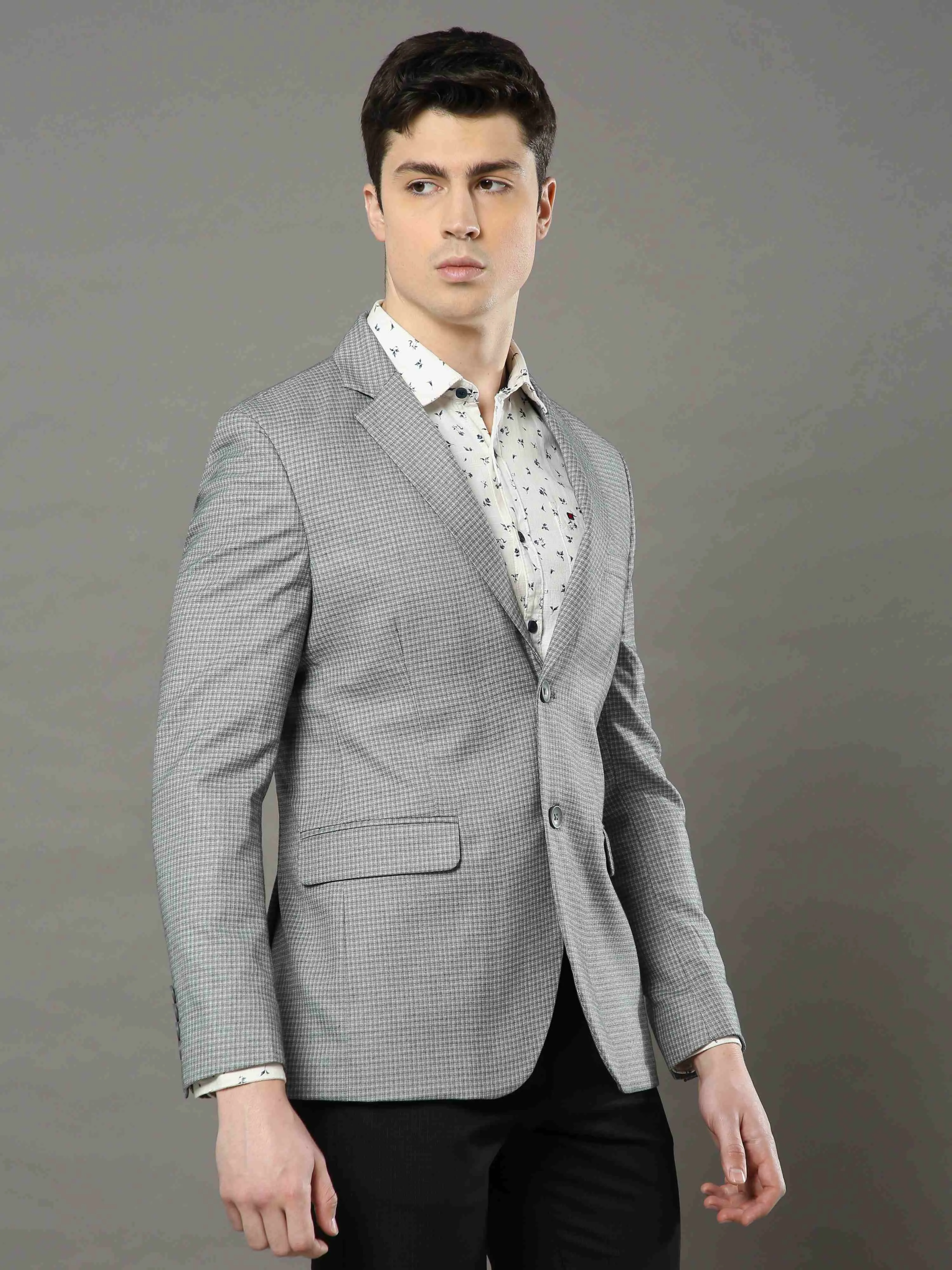Grey Checks Blazer