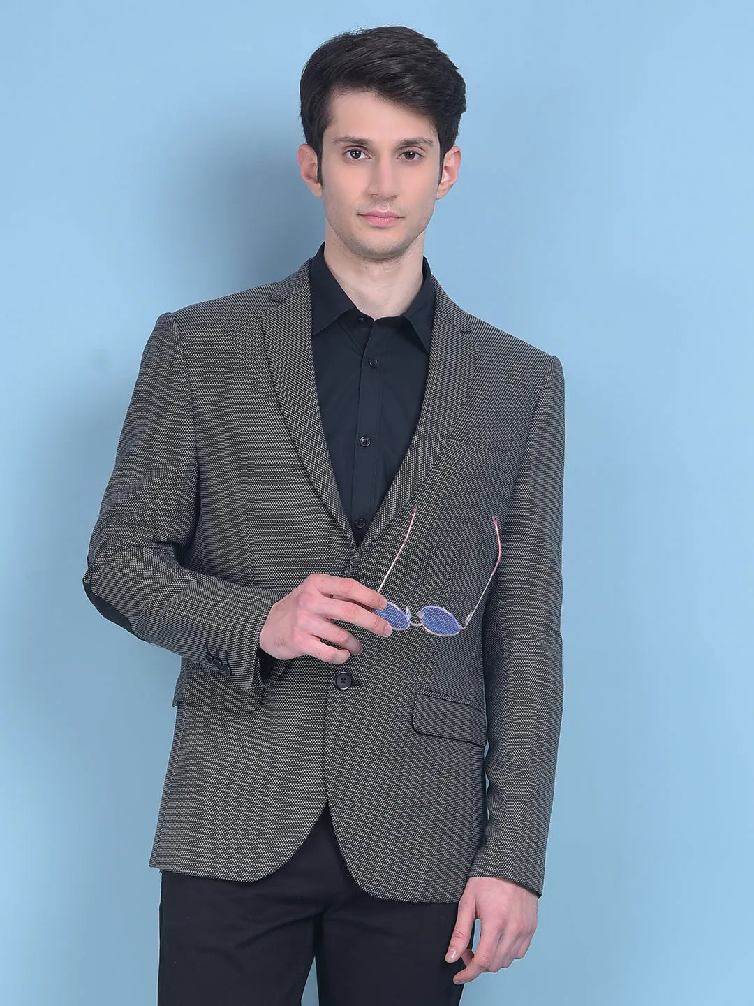 Grey Printed Blazer