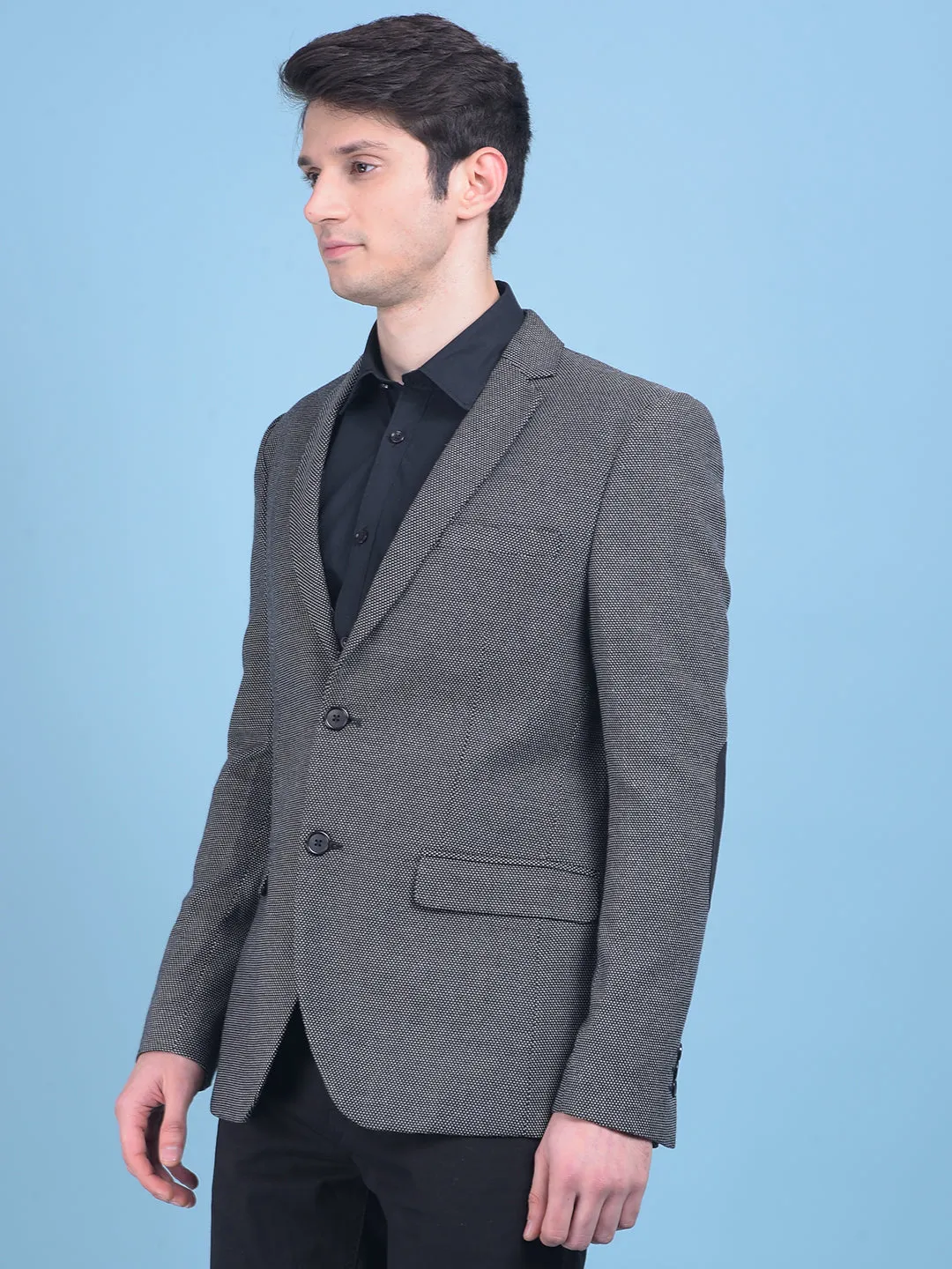 Grey Printed Blazer