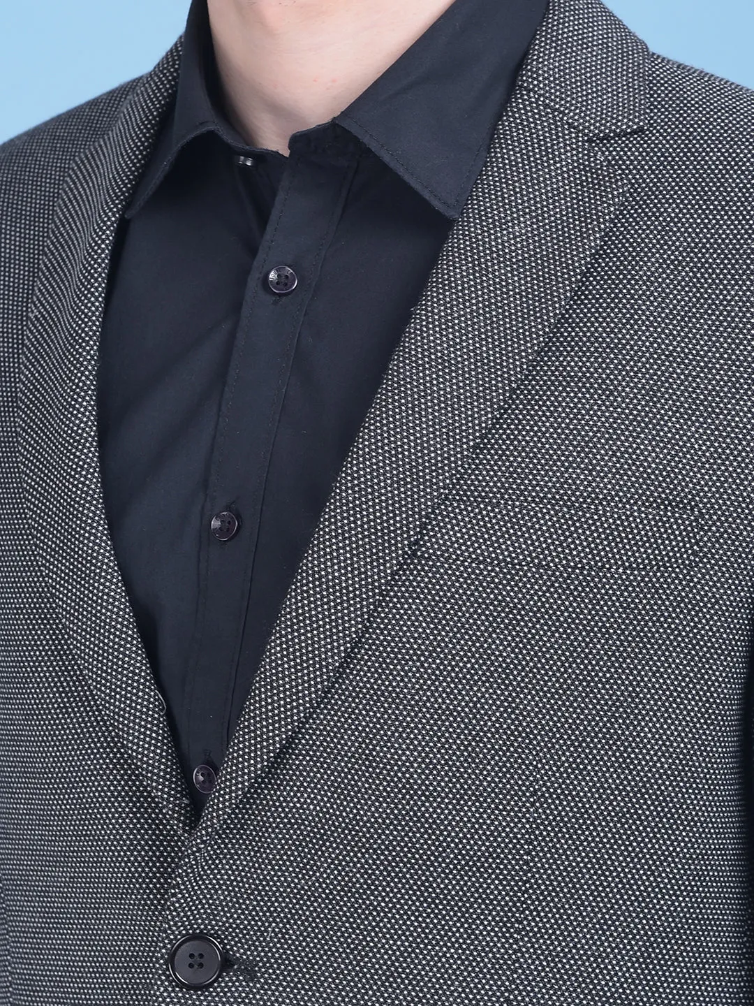 Grey Printed Blazer
