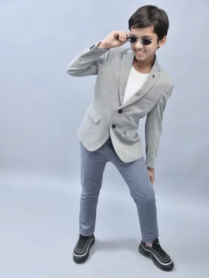 Grey Single Breasted Blazer