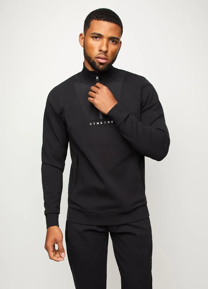 Gym King Kingsley 1/4 Zip Funnel Black