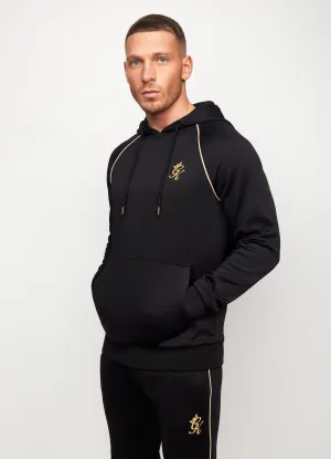 Gym King Piped Poly Hoodie Black/Gold