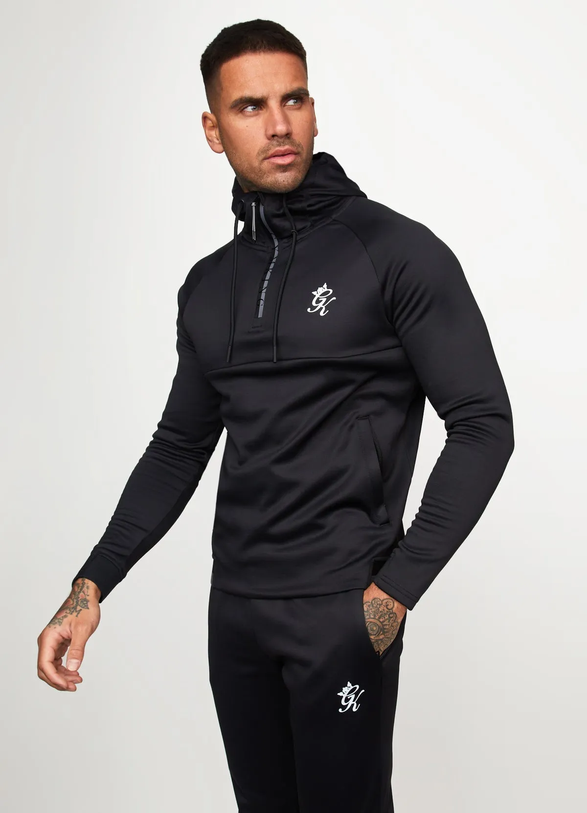 Gym King Sport Panelled Hoodie Black