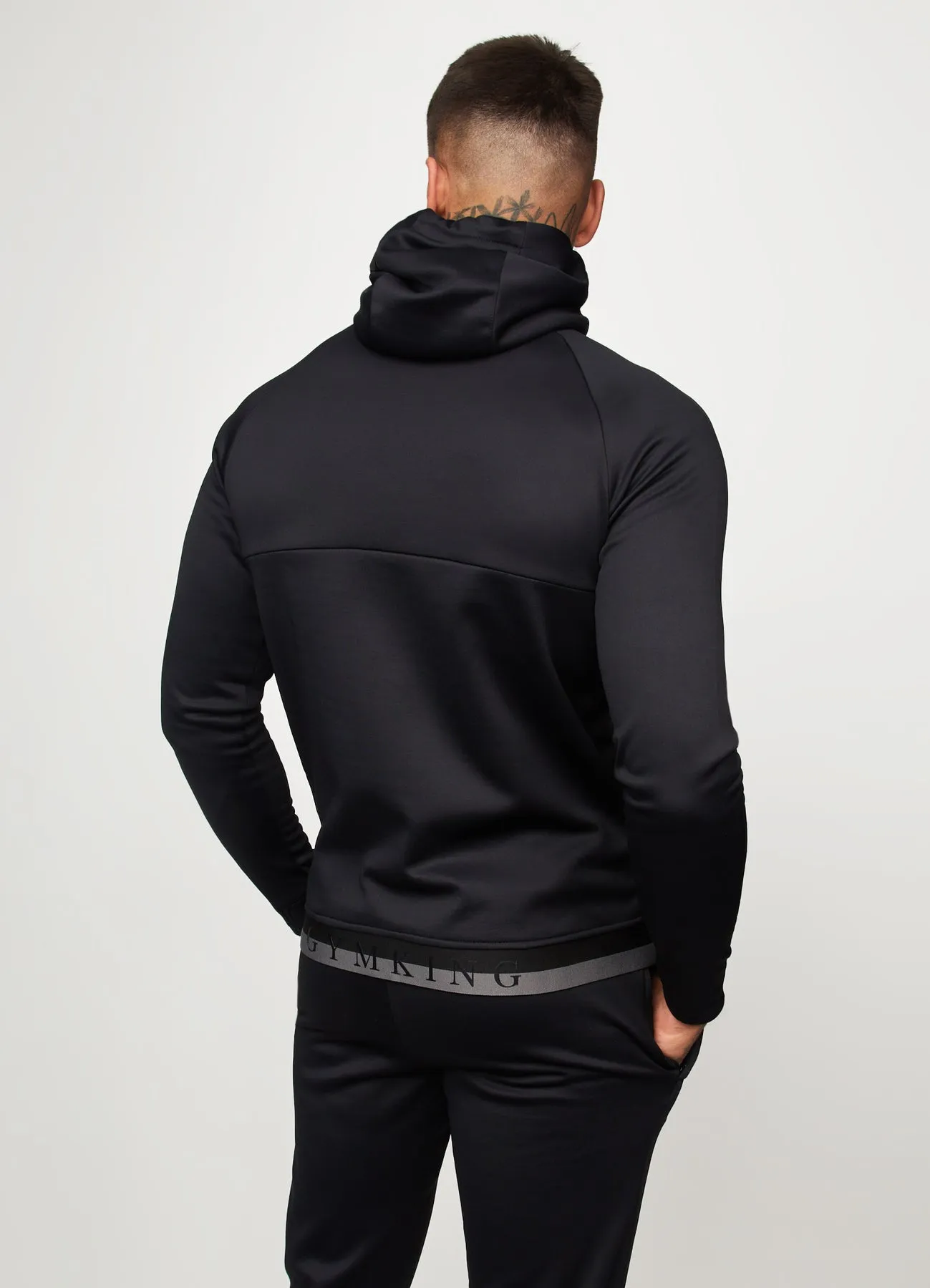 Gym King Sport Panelled Hoodie Black