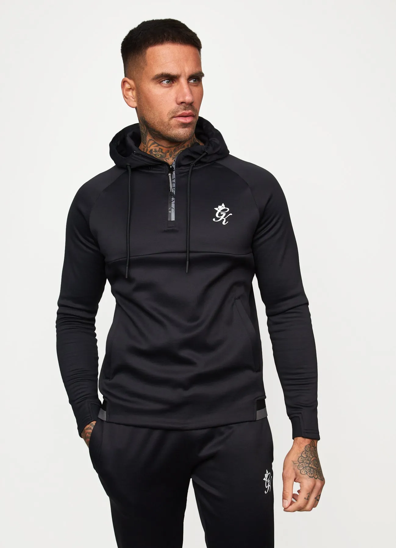 Gym King Sport Panelled Hoodie Black