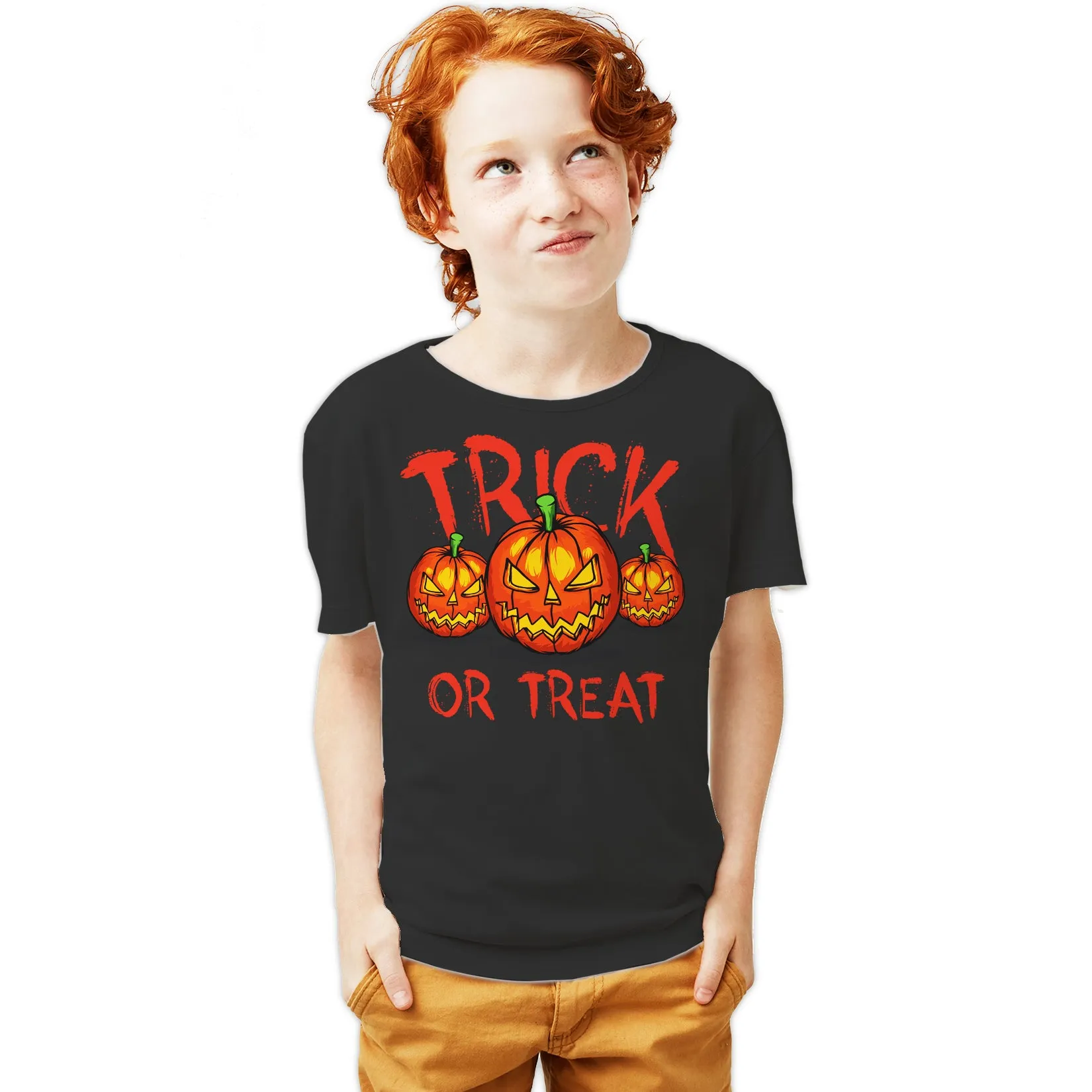 Halloween Horror Trick Or Treat PUMpkin Stencil Retro 80s Official Youth T-shirt