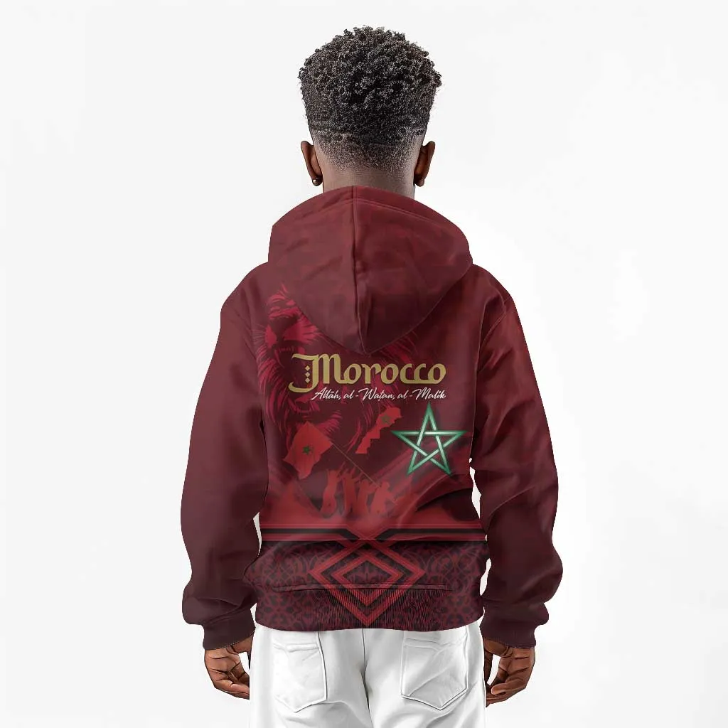 Happy Proclamation of Independence of Morocco Kid Hoodie Barbary Lion's Roar - Fight for Free and Peace LT03
