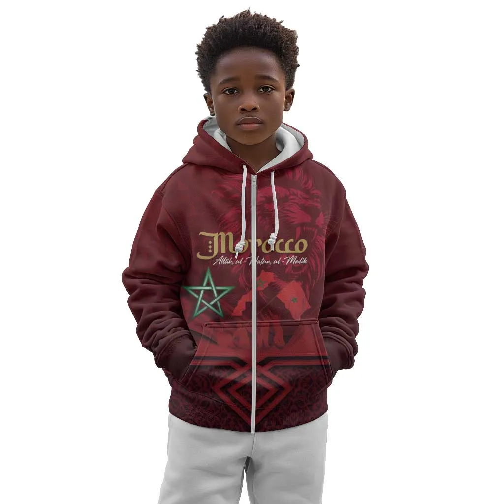 Happy Proclamation of Independence of Morocco Kid Hoodie Barbary Lion's Roar - Fight for Free and Peace LT03