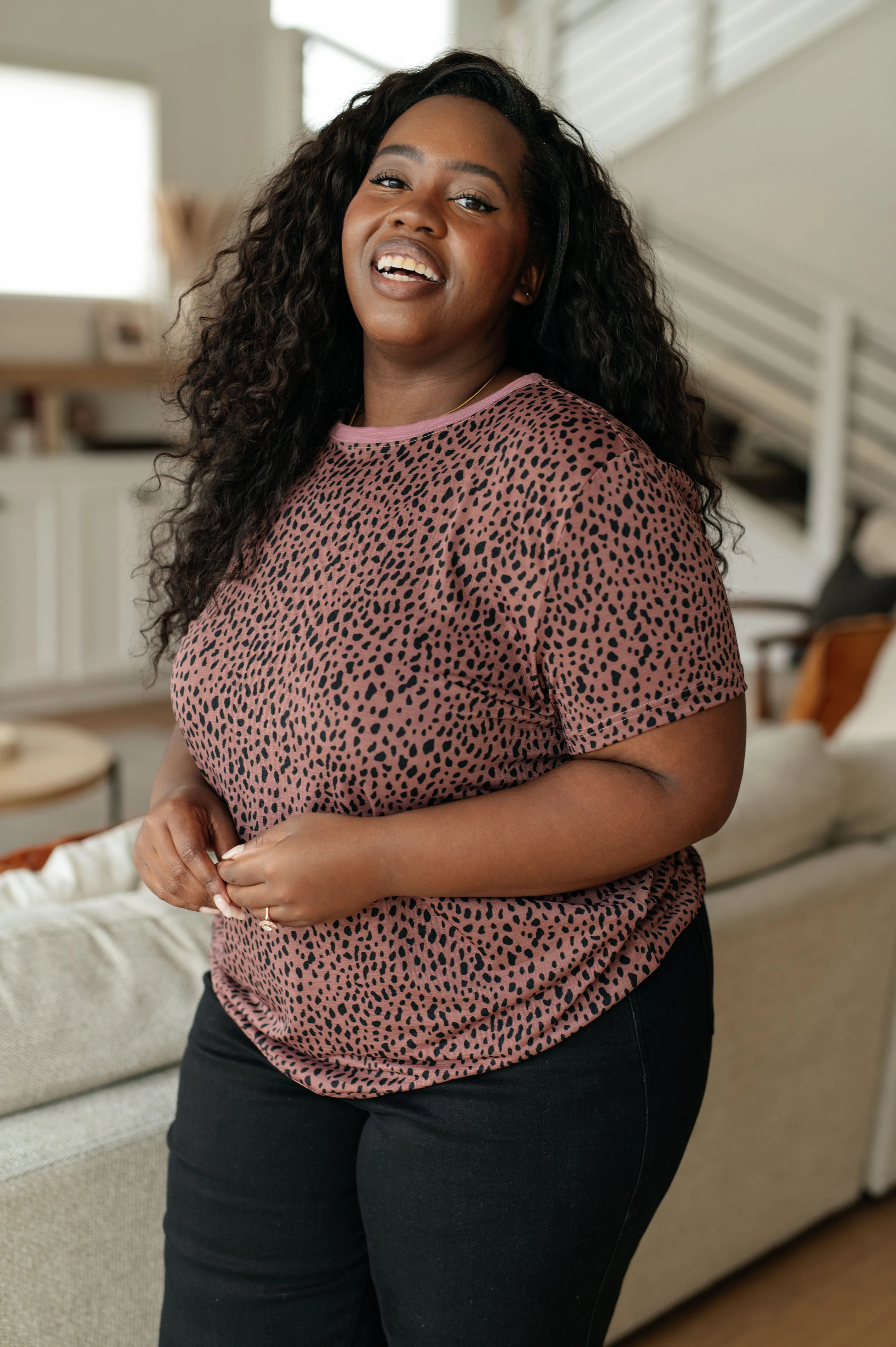 Hazel Blues® |  Cheetah Girl Short Sleeve Top
