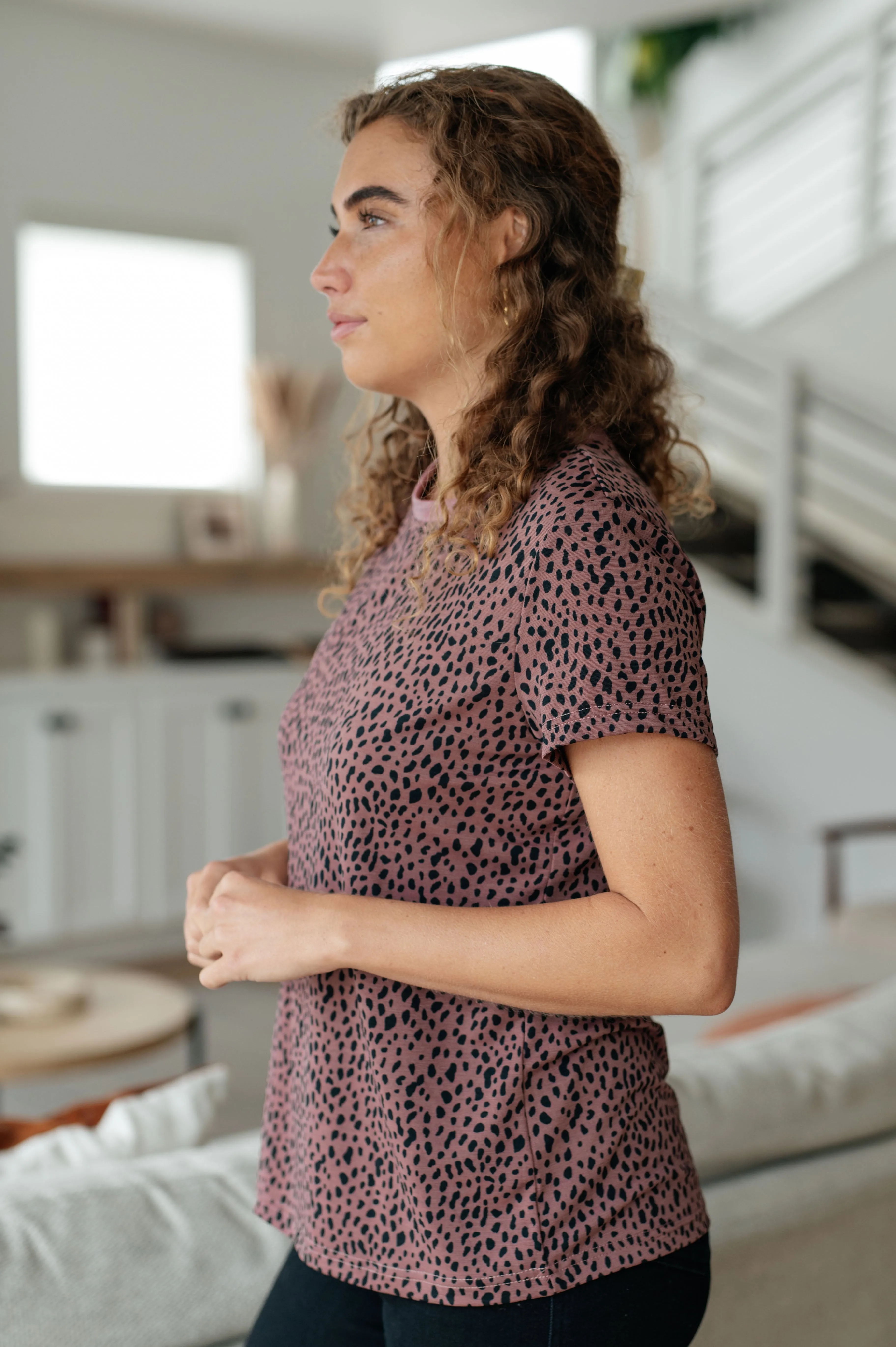 Hazel Blues® |  Cheetah Girl Short Sleeve Top
