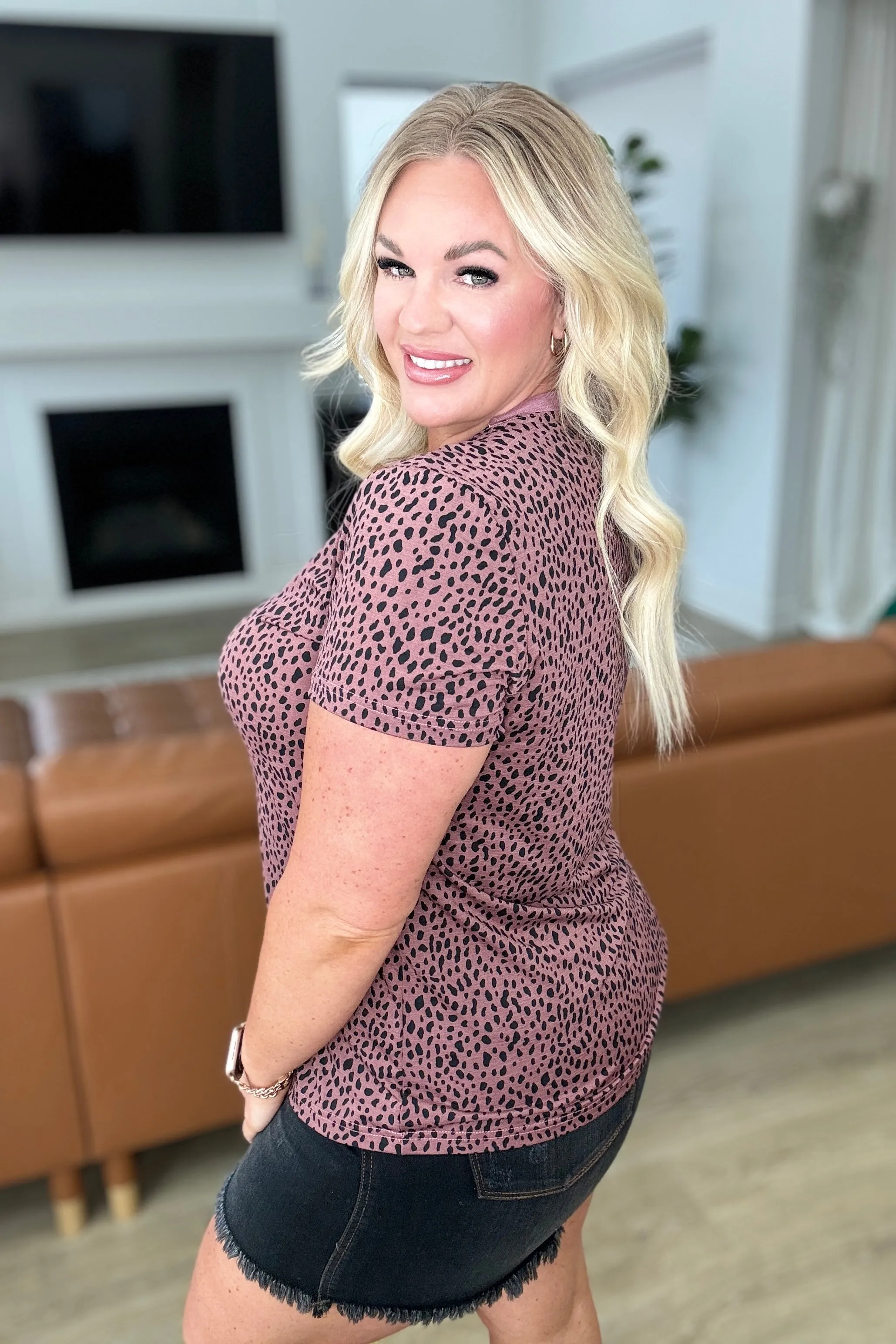 Hazel Blues® |  Cheetah Girl Short Sleeve Top
