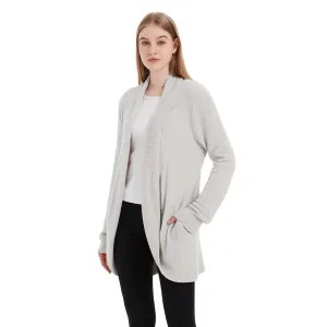 Heart Threads Ultra Soft Cardigan, Light Gray Backordered