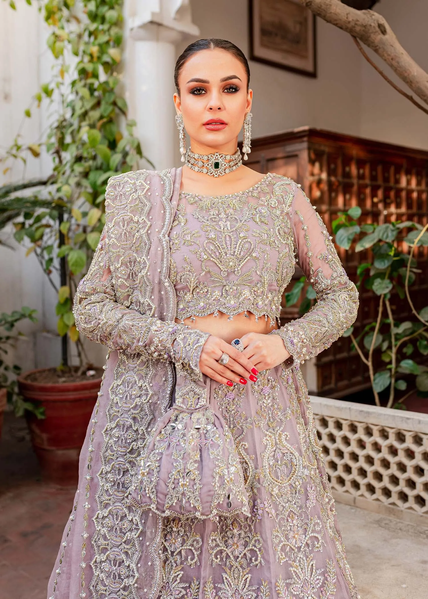 Heavy Lilac Lehenga Choli for Pakistani Wedding Dresses