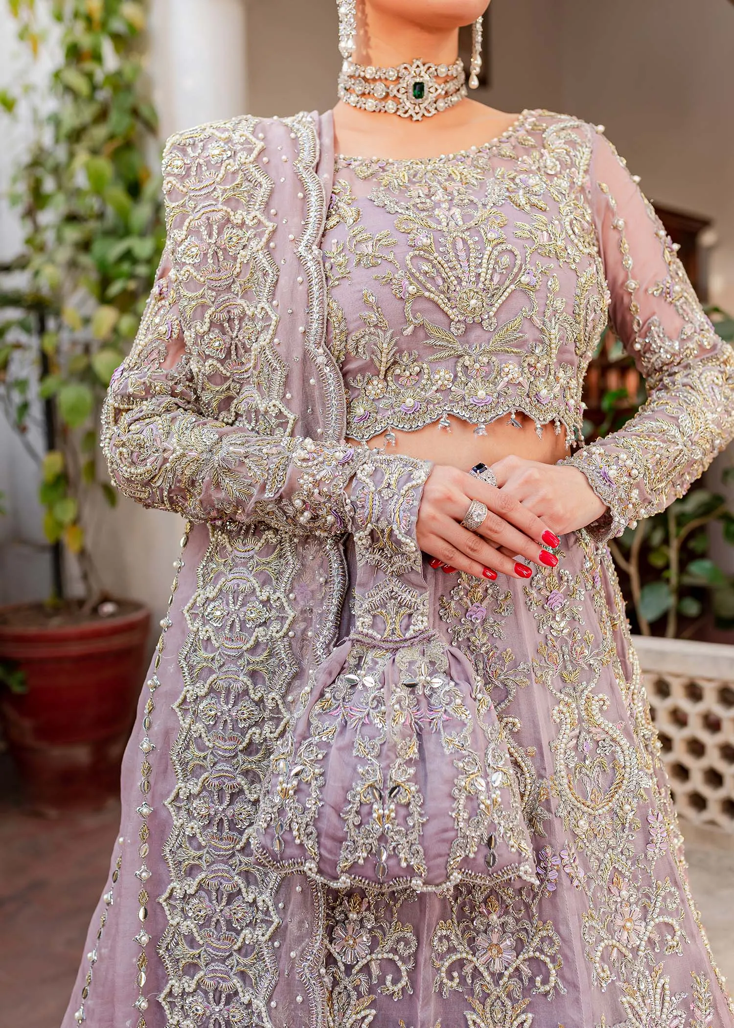 Heavy Lilac Lehenga Choli for Pakistani Wedding Dresses
