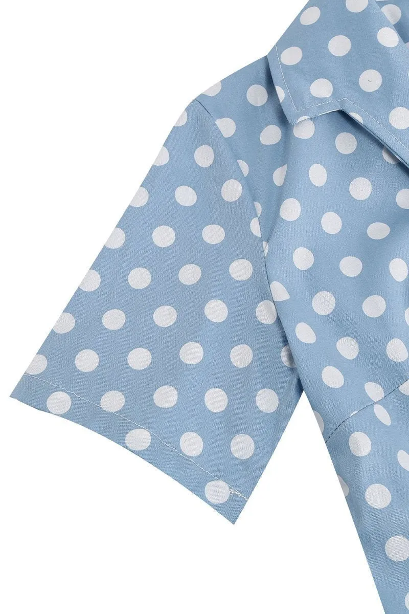 Hepburn Style V Neck Polka Dots 1950s Dresses