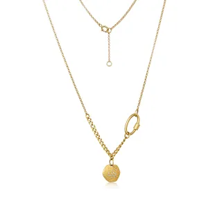 Hexagon Diamond Carabiner Clasp Necklace