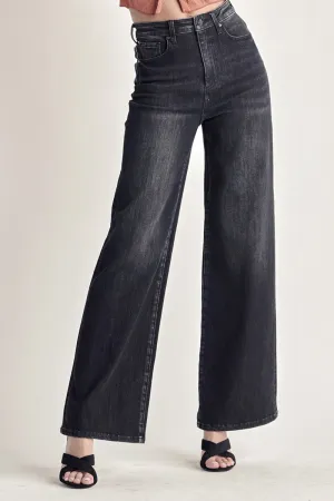 High Rise Tummy Control Wide Leg Jeans