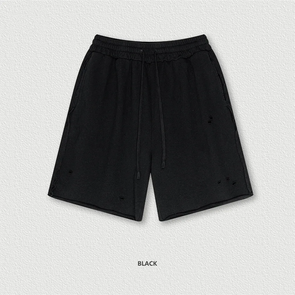 High Street Cotton Vintage Washed Distressed Shorts