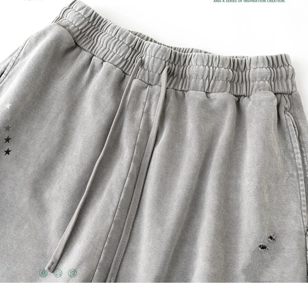 High Street Cotton Vintage Washed Distressed Shorts