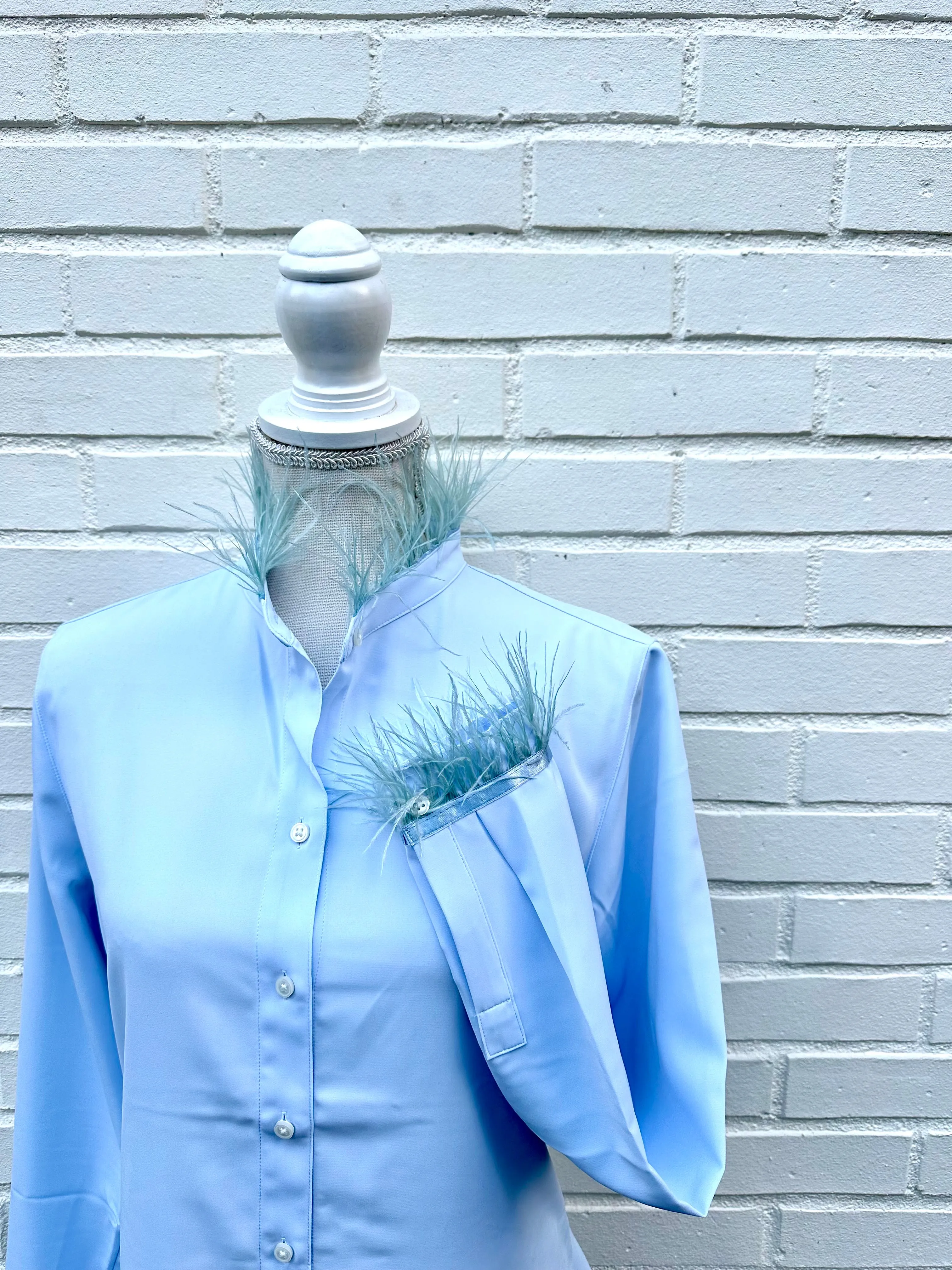 Holly Satin Feather Blouse (H03)