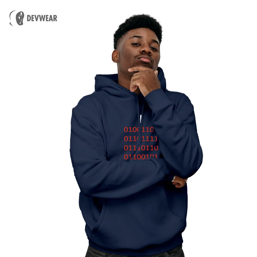 HOODIE I LOVE YOU SOFTWARE DEVELOPER BINARY