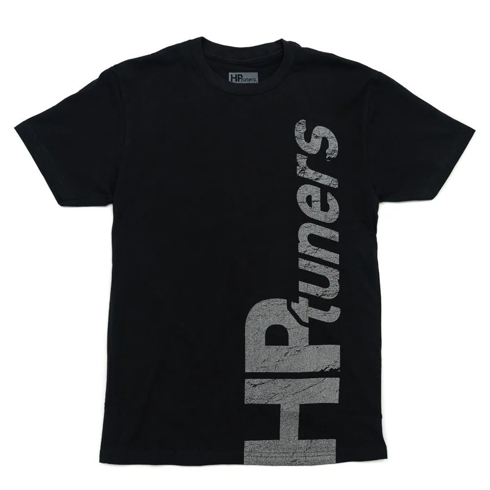 HP TUNERS, T-SHIRT VERTICAL - BLACK WITH METALLIC LOGO