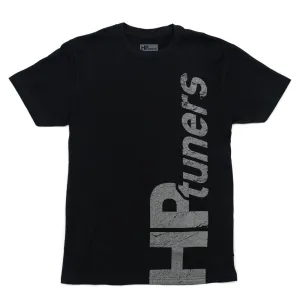 HP TUNERS, T-SHIRT VERTICAL - BLACK WITH METALLIC LOGO