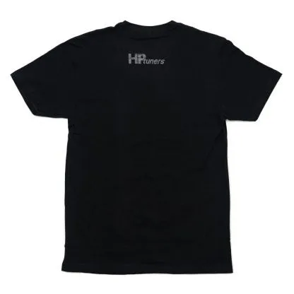 HP TUNERS, T-SHIRT VERTICAL - BLACK WITH METALLIC LOGO