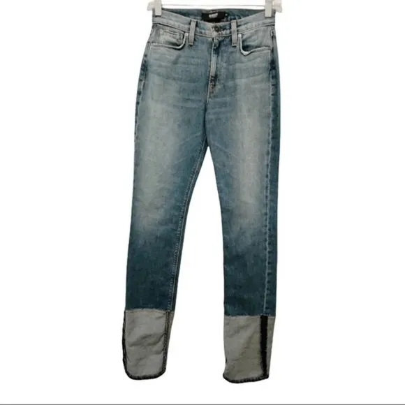 Hudson Holly Straight Leg Reverse Hem High Waist Jeans In Mimic NWT
