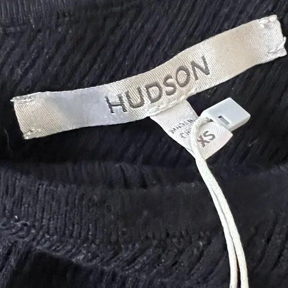 Hudson Jeans Merino Wool One Shoulder Dress Maxi in Black