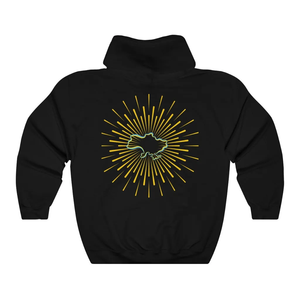 'I stand with Ukraine' With Map Unisex Hooded Sweatshirt