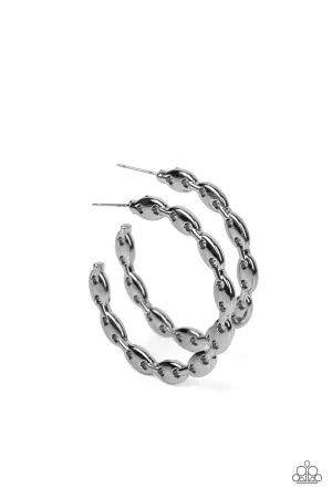 Impressive Innovation - Black Hoop Earring