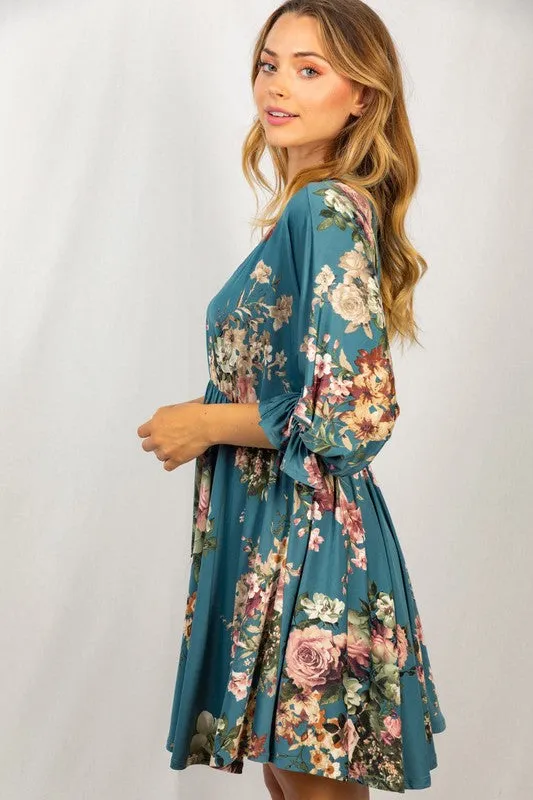Jade Floral Dress - Final Sale