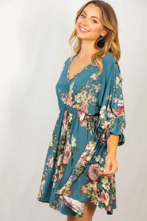Jade Floral Dress - Final Sale