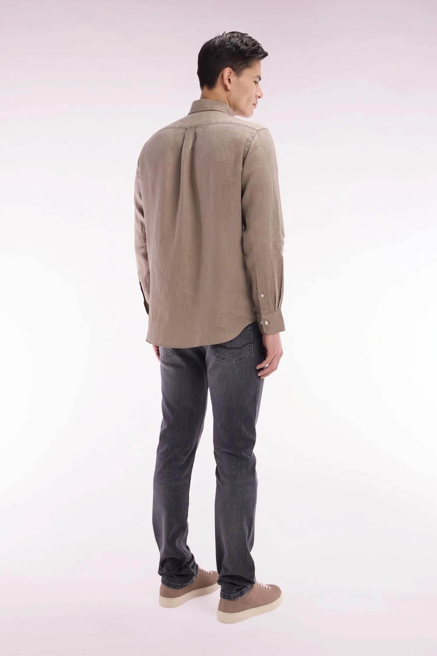 Jean 5 poches en denim stretch gris coupe slim