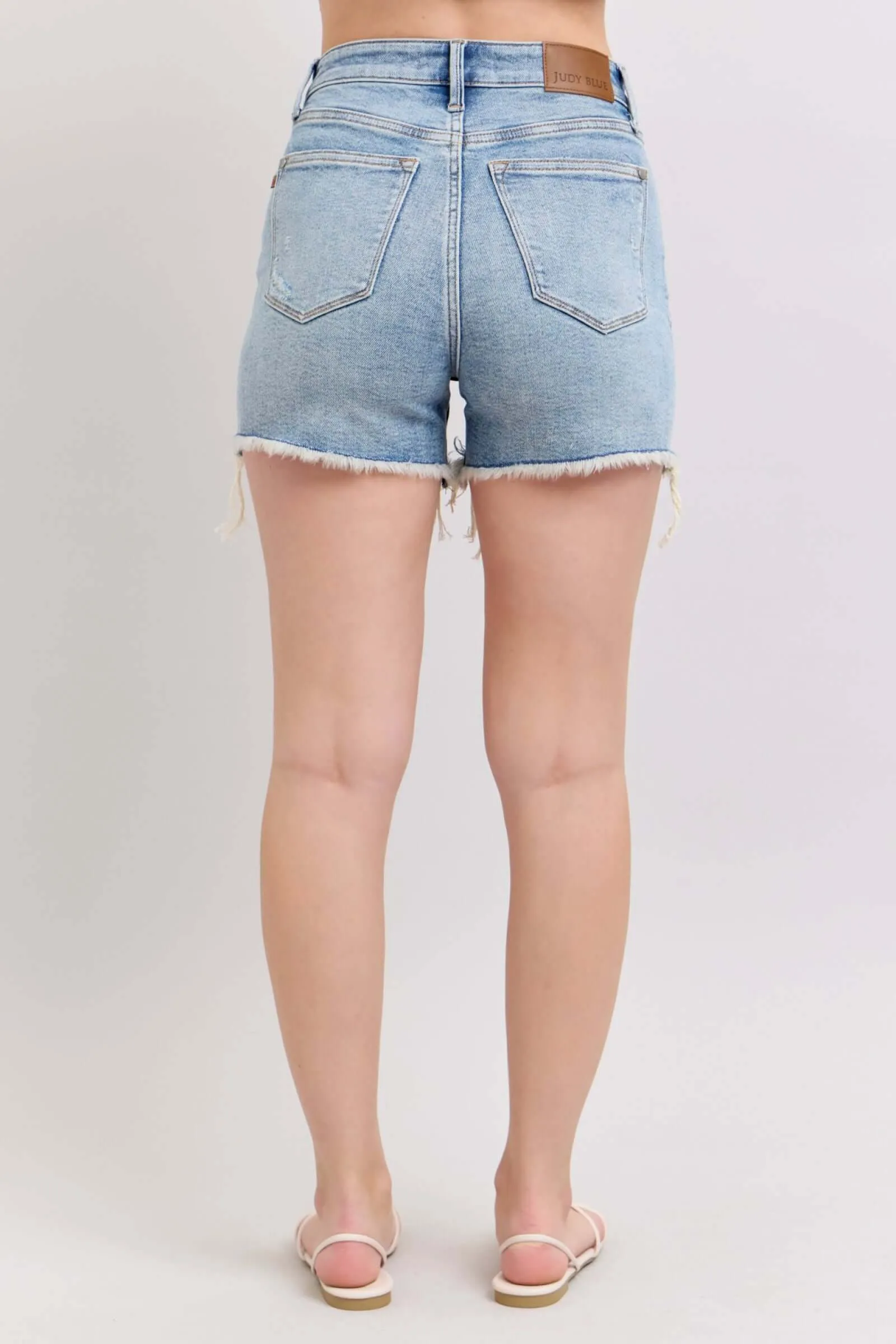 Judy Blue Sun-Kissed Destroyed Denim Shorts Rigid Magic