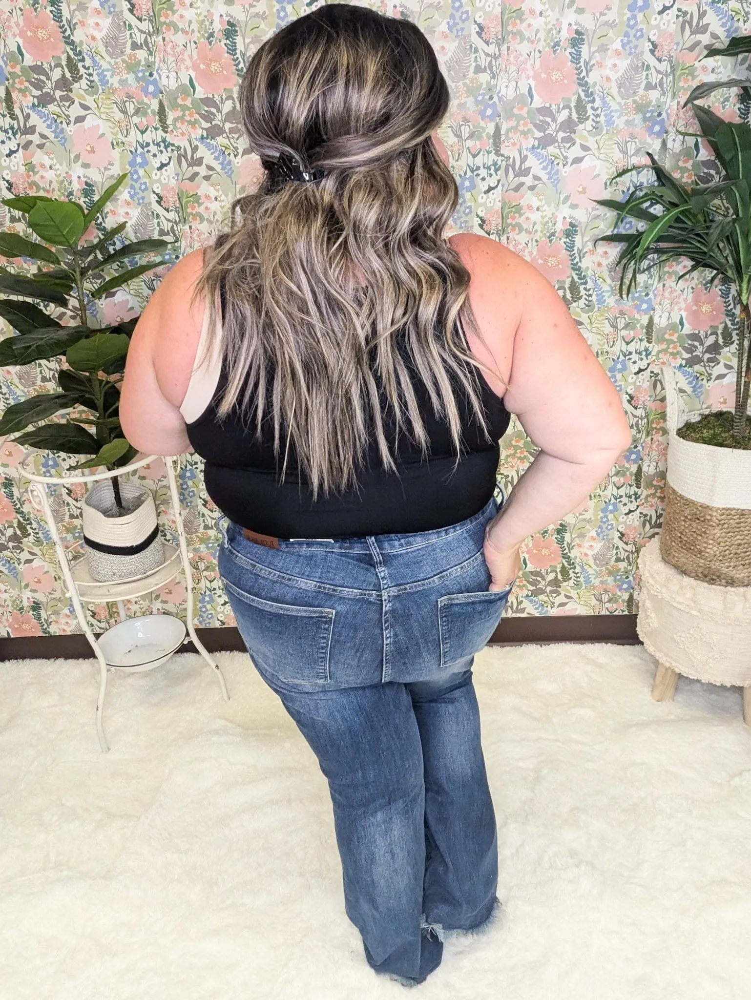 Judy Blue Tummy Control Frayed Hem Flare