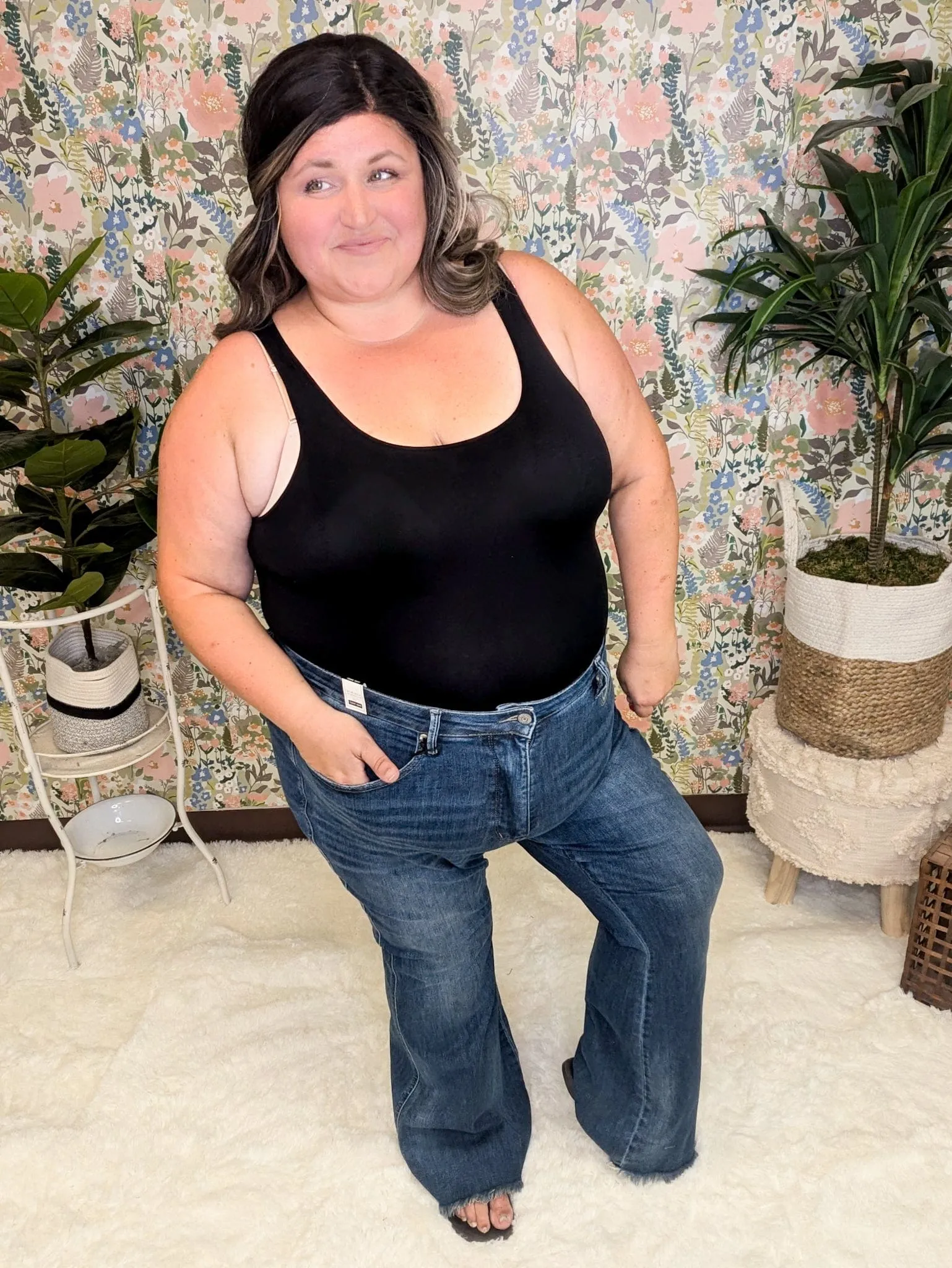 Judy Blue Tummy Control Frayed Hem Flare