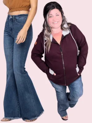 Judy Blue Tummy Control Frayed Hem Flare