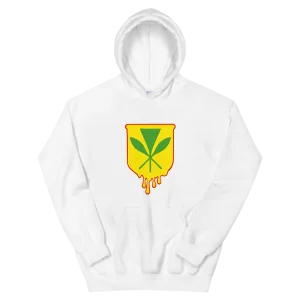 Kanaka Maoli Crest - Yellow with Red Border *ADULT HOODIE*