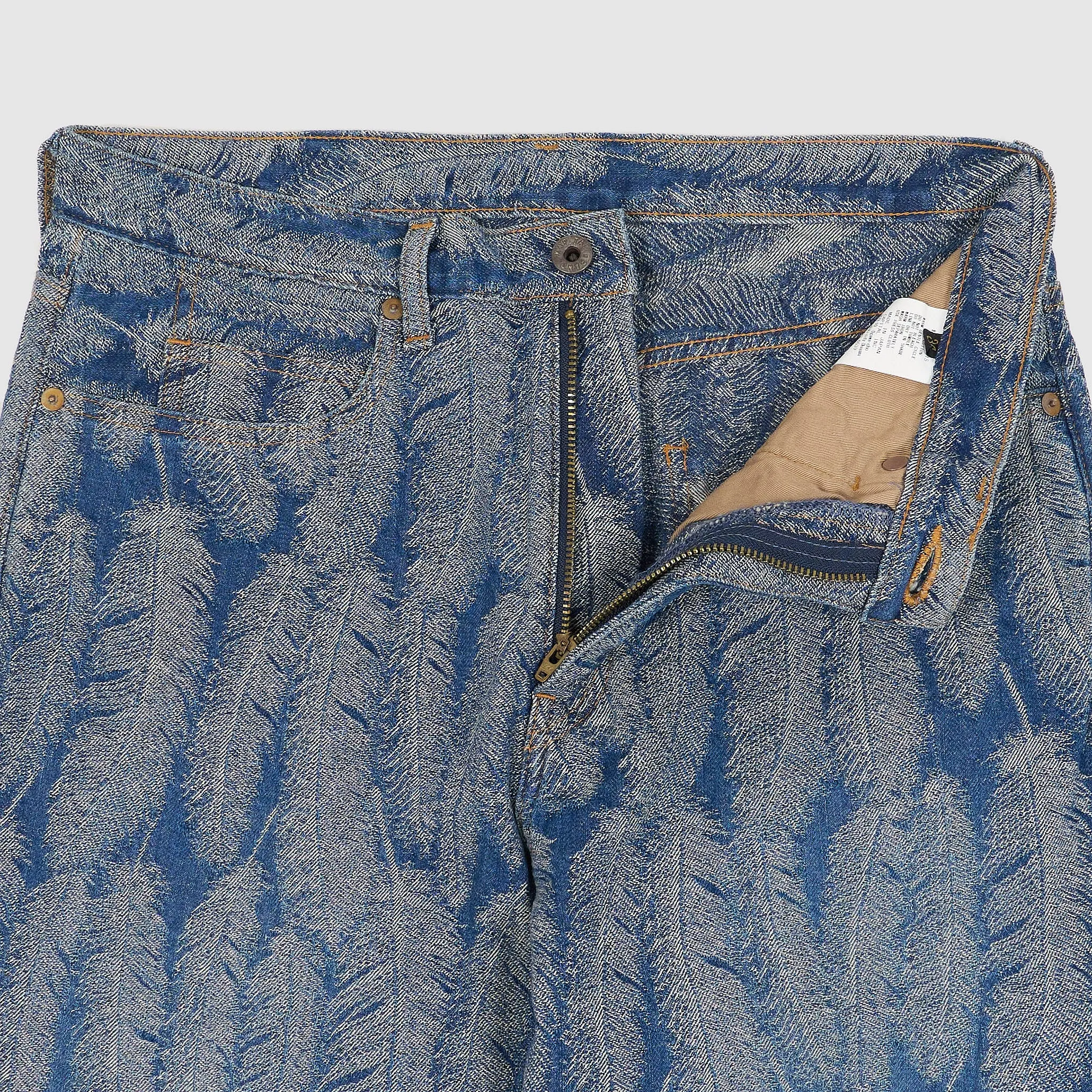 Kapital 5-Pocket 12oz Jacquard Feather Bootcut Jeans