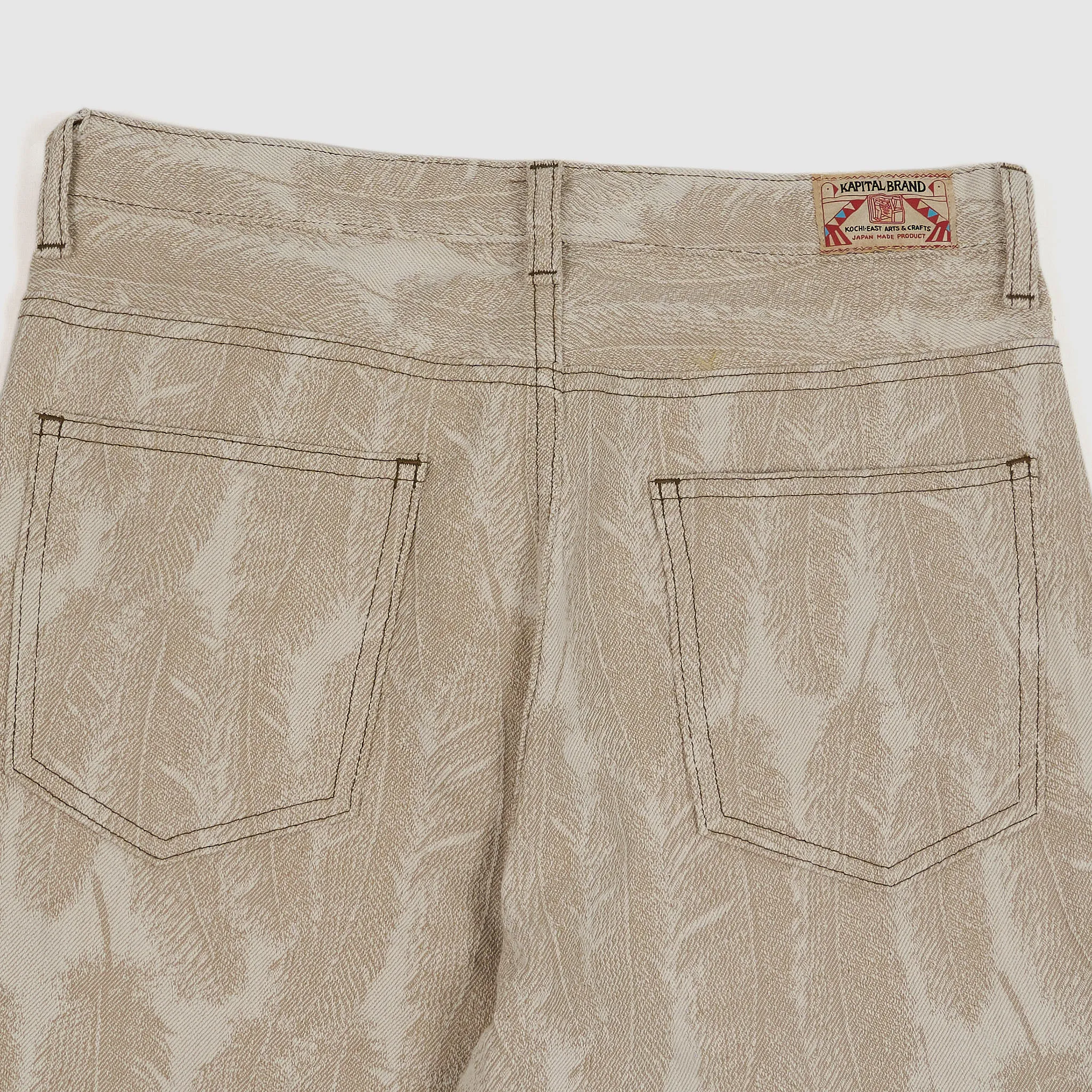 Kapital 5-Pocket 12oz Jacquard Feather Bootcut Jeans