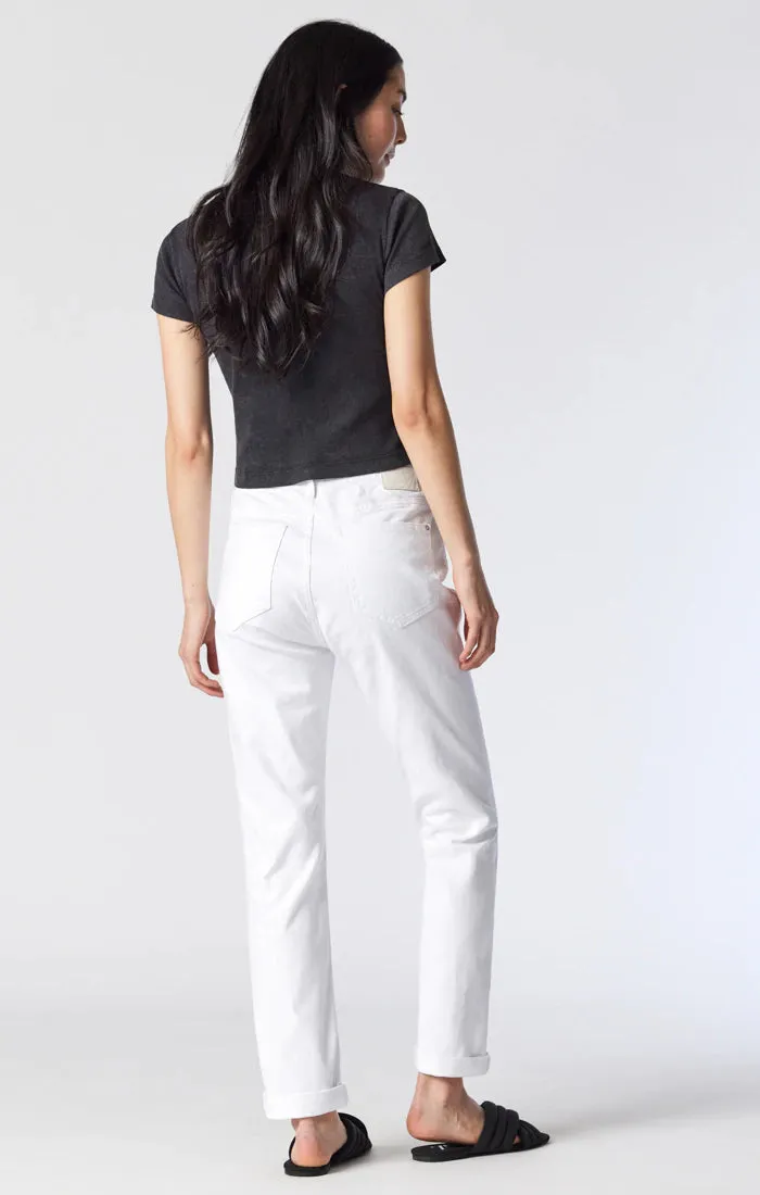 Kathleen Slim Boyfriend White