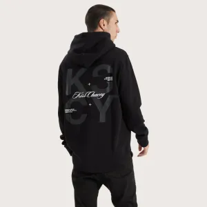 Keystone Heavy Hooded Dual Curved Sweater Jet Black
